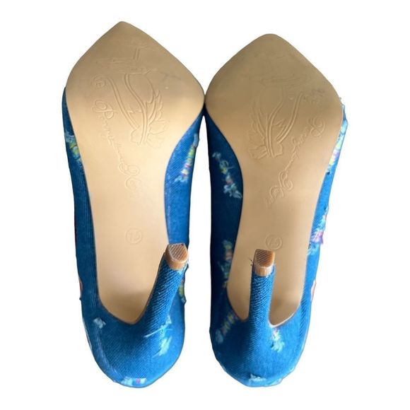 Penny Loves Kenny Blue and Pink Heart Heels - Picture 8 of 8